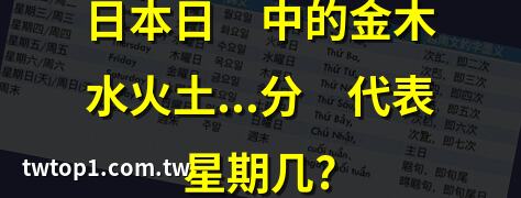 日本星期对应金木水火土
